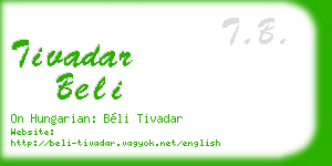 tivadar beli business card