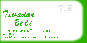 tivadar beli business card